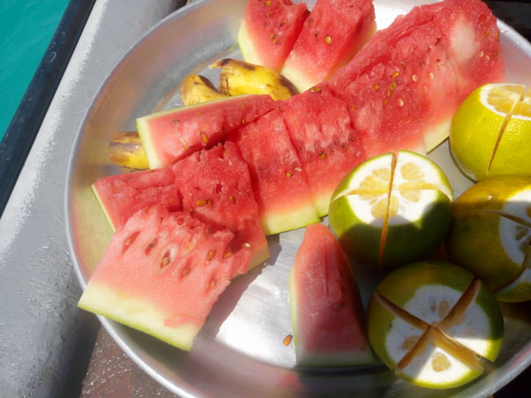 Tropical fruit selection on Safari Blue
