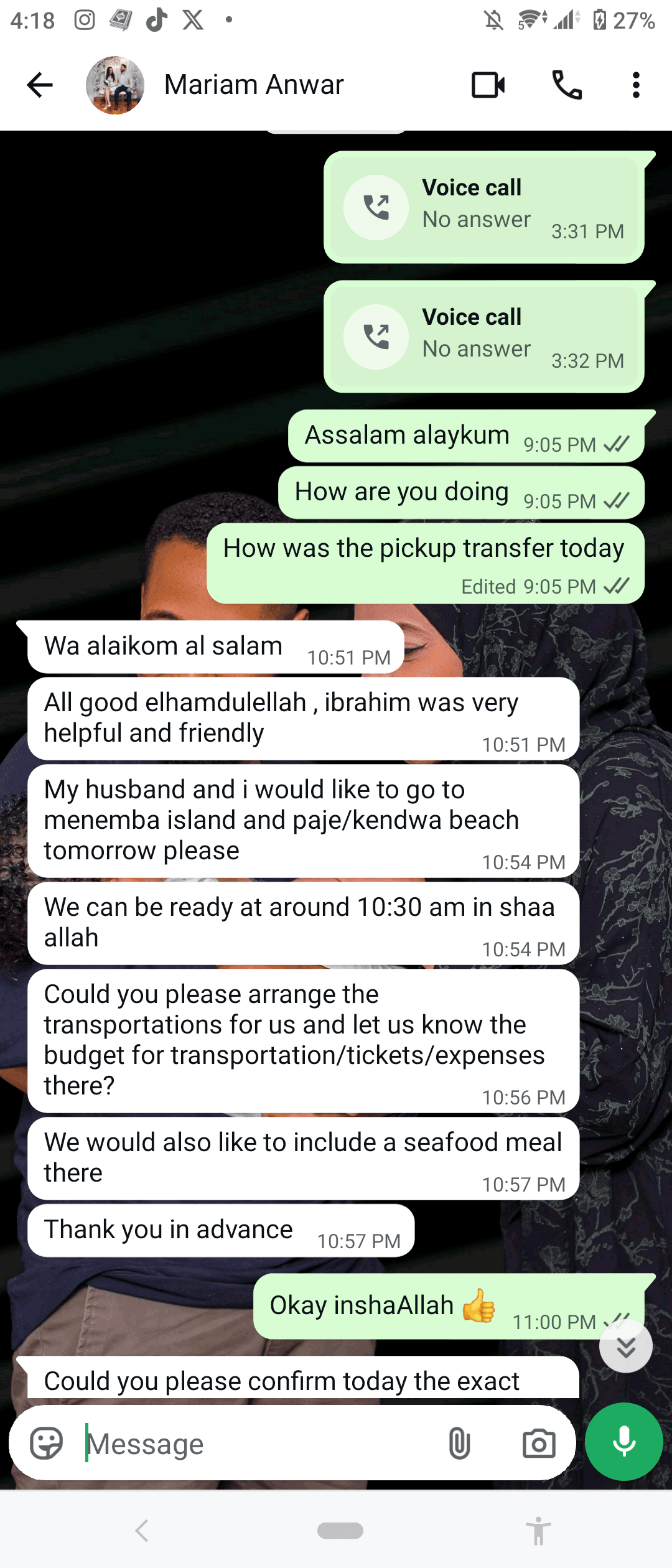 Feedback about professional Saving Tour drivers